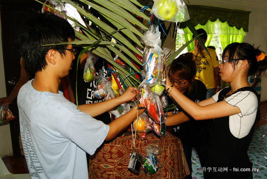 Volunteers participating in welcoming ritual