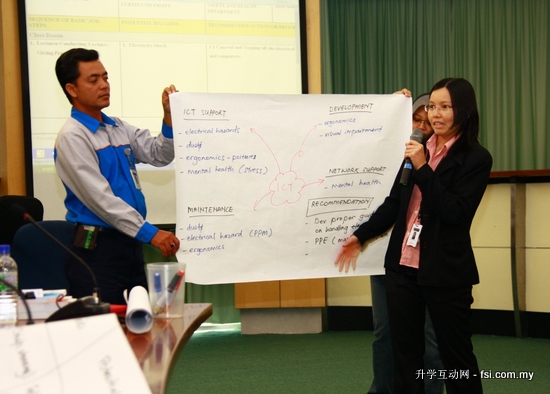 A discussion group presenting its findings