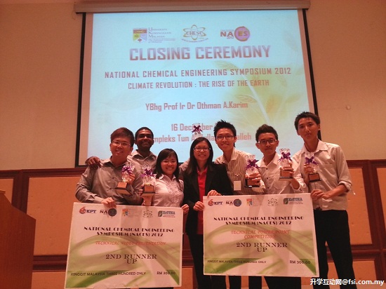 Both winning teams with their supervising lecturer Lau Shiew Wei.