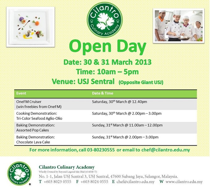 Cilantro Culinary Academy: Open Day