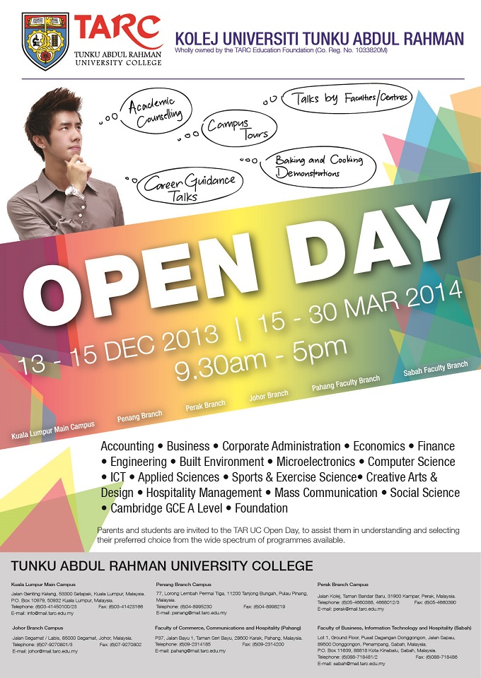 TAR UC Open Day 拉曼大学学院开放日