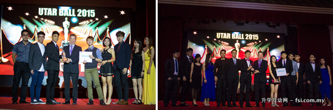 Dr Teh presenting the awards to Wushu Club (left photo) and Actuarial Science Society (right photo).