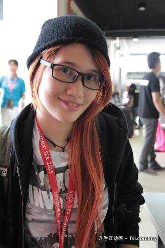 何仪婷，新加坡莱佛士艺术设计学院动画制作系学生，她首次参加ANIMEX盛会。