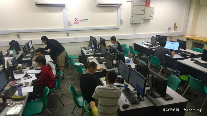 Participants spent an entire night in a computer laboratory during the competition.