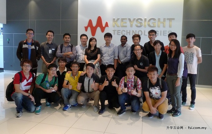 The group poses for a photo after touring Keysight Technologies’ facilities.