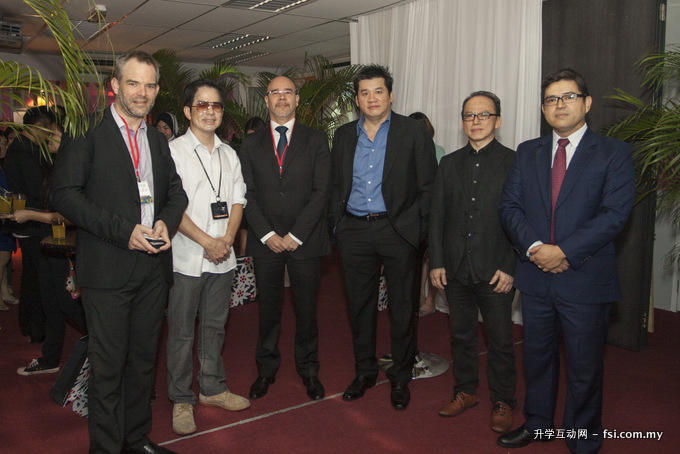 Mr. Rolf Ott (third from the left), Mr. Tatsun Hoi (fourth from the left) and other VIPs at the exhibition launch.