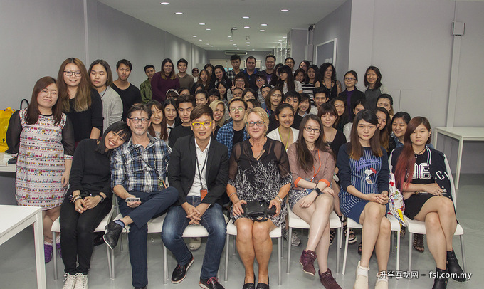 Author and International Fashion Designer Sandra Burke warming up with ESMOD Kuala Lumpur students after her master lecture recently. 