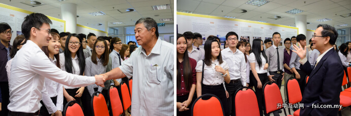  Tun Ling (left) and Prof Chuah interacting with the recipients.