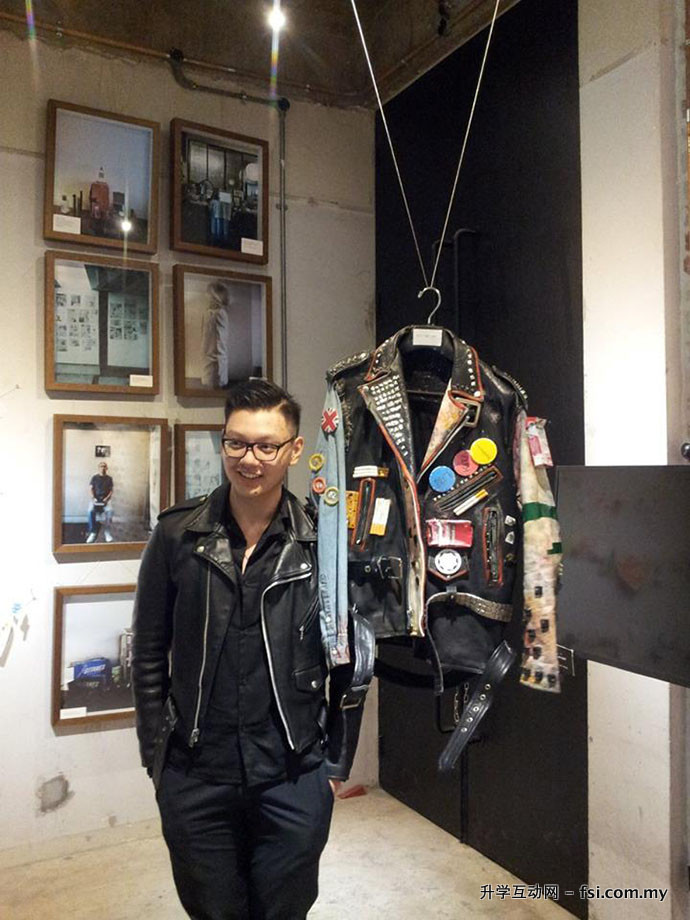 Student Silas Oo and his Punk Jacket installation.
