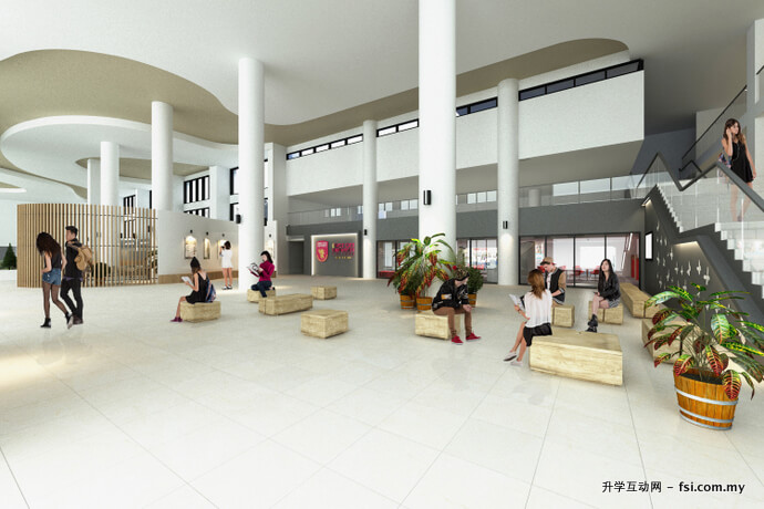 学生可以享受通风设备、绿化环境的现代化教学大楼。