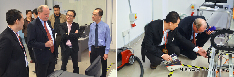 Michael, accompanied by UTAR representatives, visiting the FEGT laboratories.