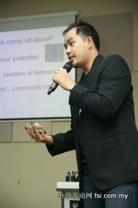 University Life Officer Ansovinus Bonus Chai giving talk