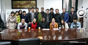 Dr. Ujjal and Professor Rong (3rd right) with final-year chemical engineering students of HEBUST.