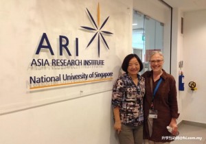 Tan (left) with Dr Kay Mohlman, Director of NUS Asia Research Institute Academic Writing and Communication for the Asian Graduate Student Fellows